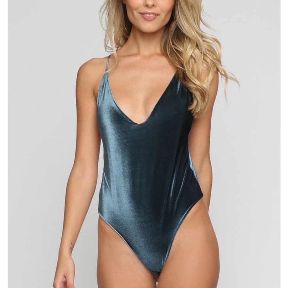 Jyork x Dbrie Jane Reversible Velvet One Piece Ice